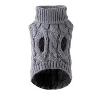 Dog Sweater, Winter Knitted Dog Jumper for Small Dogs, Warm Comfort Fleece Lined Puppy Clothing Coat, Soft Yarn Pullover for Chihuahua Dachshund, Autumn & Winter Wear(Dark gray,M)