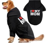 Dog Sweaters Hoodies for Large Dogs Security Ultra-Soft Fleece Dog Sweatshirt Cold Weather Pet Winter Clothes with Pocket for Small Medium Large Dogs (XXL (Back: 30.8",Chest: 36.8"), I Love My MOM)