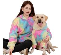 Dog Sweaters Hoodies Sweatshirts for Large Dogs Girl Boy,Matching Dog and Owner Clothes Separately Sold Tie Dye,Warm Christmas Outfits Cold Weather Coat for Dogs Fall Winter(Owner L)