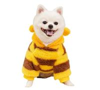 Dog Sweatshirt - Bee Fleece Dog Hoodie | Warm Pet Clothes Coat Costume For Cat, Chihuahua, Yorkie, Puppy | Winter And Autumn Apparel For Cold Weather, Small Dogs, Cute Outfit For Halloween, Christmas,