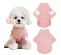 Dog Sweatshirt for Small Medium Dogs Warm Pet T Shirt Dog Clothes with Heart Print Cat Puppy Outfit Doggie Sweatshirts for Teddy,Chihuahua Schnauzer (Pink,S)