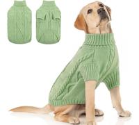 Dog Sweatshirt for Small Medium Sweater For Large Turtleneck Winter Coat Male & Female Oversized Warm Autumn/Winter Soft Knit Apparel (XS 2XL) (F, 52cm)