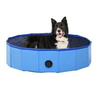 Dog Swimming Pool Blue PVC Foldable 80x20 cm Portable Pet Paddling Pool Nonslip