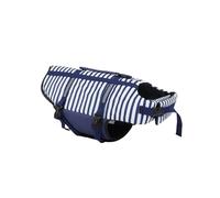 Dog Swimsuit & Life Jacket - Striped Reflective Pet Swim Vest for Small/Medium/Large Dogs - UV Protection & Buoyancy Aid for Summer Pool, Beach & Boating - Blue/Red/Orange(Blue,XL chest 70-80cm)