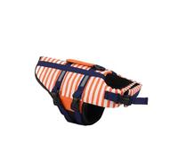 Dog Swimsuit & Life Jacket - Striped Reflective Pet Swim Vest for Small/Medium/Large Dogs - UV Protection & Buoyancy Aid for Summer Pool, Beach & Boating - Blue/Red/Orange(Orange,L chest 58-70cm)