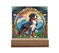 Dog Sympathy Suncatcher, Dog Tinted Acrylic Sign Decor,Stained Dog Acrylic Suncatchers Decor | Handmade Dog Suncatcher, Ornament
