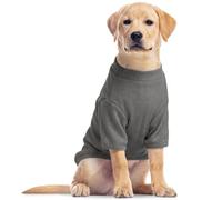 Dog T-Shirt, Lightweight Ribbed Stretch Tee for Large Dogs | Soft Breathable Pet Shirt | Everyday Wear / Indoor / Walks & Travel | Labrador Golden Retriever Boxer, Granite Grey 3XL