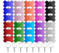 Dog Tag Bone Dog Tags Made of Aluminium 30 Pieces Blank 2.5 x 3.8 cm Address Tag Dog Waterproof with 30 Dog Tag Chain for DIY Dogs and Cats Pet Dog Tag