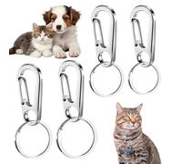 Dog Tag Clips - 4 Sizes Stainless Steel Quick-Release Pet Tags Hooks | Professional Cat and Dog Collar Tag Holder | Fast Acting Fixing Supplies for Hiking, Walking, and Outdoor Pet Identification