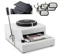 Dog Tag Coding Embosser Machine, 72 Coded Characters Manual Embosser with 30 Aluminum Tags, ID Tag Engraver