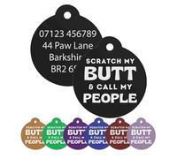Dog Tag for Pets - Custom Engraved Pet Name ID for Dogs, Lightweight & Durable Collar Charm, Funny Gift - Scratch My Butt & Call My People