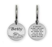 Dog Tag Personalised ID Tags for Dog Cat Pets Custom Collar Engraved Stainless Steel Name Tag for Dogs Cats Pet Puppy Kitty 4 Colours 4 Designs 2 Sizes(Silver)