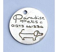 Dog TAG Quality Engraved 30MM ID TAG with Decorative Pictures