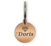 Dog Tags for Pets Engraved UK Personalised Dog Name Tag Custom Dog ID Tag Stainless Steel ID Tag for Cat Kitty Puppy Pet Dog 4 Designs Multicoloured Dog Collar for Cats Dogs (Champange Gold S)