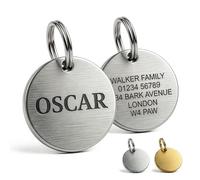 Dog Tags for Pets Engraved UK Personalised Dog Tag, Dog ID Tag & Cat Name Tag, Deep Engraved Stainless Steel Pet Puppy Dog Name Tag, UK Legal, The Stately Hound (Stainless Steel, Small: 20mm)