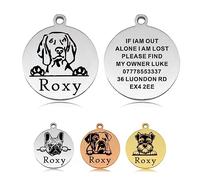 Dog Tags for Pets Engraved UK Personalised Dog Tag Dog Name Tag Dog Tags Dog ID Tag Custom Stainless Steel Dog ID Tags for Puppy Dogs Pet Dog (Silver S, Round)