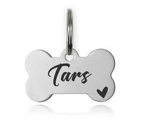 Dog Tags for Pets Engraved UK Personalised Dog Tag Dog Name Tags Double-Sided Stainless Steel Dog Tag Dog ID Tags for Dog Cat Kitty Puppy Pet Collar(Silver, Bone,S)
