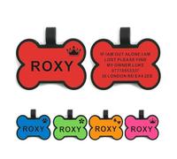 Dog Tags for Pets Engraved UK Personalised Dog Tag Silicone Dog Name Tag Double Side Engraved Identify Dog Tags Pet Tag Custom Pet ID Tag for Dogs Cats Puppy Kitty (Red, Bone)