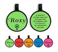 Dog Tags for Pets Engraved UK Personalised Dog Tag Silicone Dog Tag Dog Name Tag ID Tags Pets Tag Dog Tags Custom Dog Tags for Dogs Cats Puppy Kitty 5 Colours & 2 Shapes(Green Round)