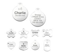 Dog Tags for Pets Engraved UK - Personalised Dog Tag with Any Text, Custom Stainless Steel Dog ID Tag, Deep Engraved Dog Name Tag for Pet Dogs, Pet Tags for Dogs (Bell-Shaped)