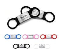 Dog Tags for Pets Engraved UK - Personalised Dog Tag with Any Text, Deep Engraved Silent Dog Name Tag, Slide on Silicone Dog ID Tag for Dogs, Dog Tags for Pet Collars (Black, S)
