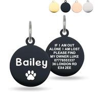 Dog Tags for Pets Engraved UK, Personalised Engraved Dog Tags for Pets, Stainless Steel Pet Tag for Doggy Kitten Kitty Puppy, Scratch Resistant Tag (C,S)