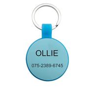 Dog Tags for Pets Engraved UK, Personalised Silicone Dog Tag with Any Name & Text, Custom Silent Dog Name Tag for Pet Dog, Soundless Id Tags for Dogs, Glow in The Dark, (Blue)