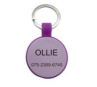 Dog Tags for Pets Engraved UK, Personalised Silicone Dog Tag with Any Name & Text, Custom Silent Dog Name Tag for Pet Dog, Soundless Id Tags for Dogs, Glow in The Dark, (Purple)