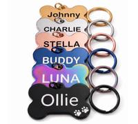 Dog Tags for Pets Engraved UK Personalised Stainless Steel Dog Name Doggy Cat ID Tag Kitten Kitty Puppy Scratch Resistant Durable Tag Custom Name Plate (Black, Small)