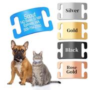 Dog Tags Personalized - Slide On Silent Name Tags for Dogs & Cats | Stainless Steel, Fit 3/8, 5/8, 3/4 Width Small/Large Collars