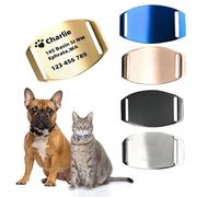 Dog Tags Personalized - Slide On Silent Name Tags for Dogs & Cats | Stainless Steel, Fit 3/8, 5/8, 3/4 Width Small/Large Collars