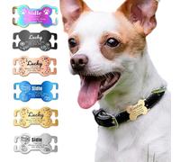 Dog Tags Personalized - Slide On Silent Name Tags for Dogs & Cats | Stainless Steel, Fit 3/8, 5/8, 3/4 Width Small/Large Collars