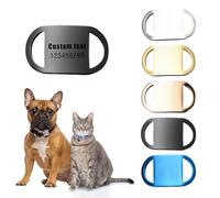 Dog Tags Personalized - Slide On Silent Name Tags for Dogs & Cats | Stainless Steel, Fit 3/8, 5/8, 3/4 Width Small/Large Collars