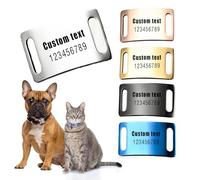 Dog Tags Personalized - Slide On Silent Name Tags for Dogs & Cats | Stainless Steel, Fit 3/8, 5/8, 3/4 Width Small/Large Collars