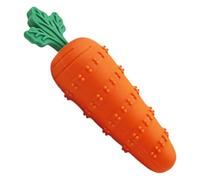 Dog Teeth Cleaning Toy,Silicone Squeaky Teething Cleaning Toys for Puppy - Carrot-shaped Design Puppy Slow Feeder Teether for Large Medium Small Dog