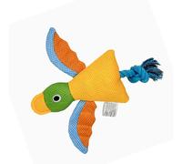 Dog Teething Chew Plush Toy for Anxiety Relief and Care with Squeaker Wild Goose Design for Large Breed Puppies Made of Polyester Fiber 30x32cm (Yellow)