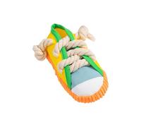 Dog Teething Toy with Noise Maker and Knots Chewable Rope Teeth Cleaning Activity Shoe for Small Breeds Engagement Dog Entertainment