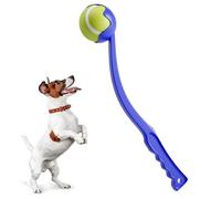 Dog Tennis Ball Launcher - Portable Thrower for Small Dogs, Chase Fetch Game Toy, Hands-Free Pick Up & Throw Play Chucker for Pet Exercise (Blue)