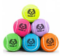 Dog Tennis Balls By Smith’s | 6 Pack | 6.35CM / 2.5” Diameter | 25% Stronger | High Visibility Colours | Tested And Certified | Best For Medium (11KG) to Giant Dogs (45KG)