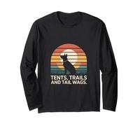 Dog Tents Trails and Tail Wags Cute Camping Long Sleeve T-Shirt