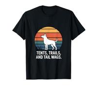 Dog Tents Trails and Tail Wags Cute Camping T-Shirt