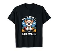 Dog Tents Trails and Tail Wags Cute Camping T-Shirt