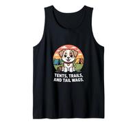 Dog Tents Trails and Tail Wags Cute Camping Tank Top