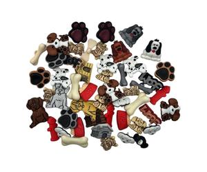 Dog Theme Craft & Sewing Buttons - 50 Piece Novelty Button Assortment