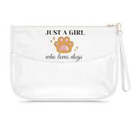Dog Theme Makeup Bag Dog Lovers Gifts for Women Clear Cosmetic Bag Puppy Mum Gifts Girl Friend Daughter Christmas Birthday Present for Pet Owner Graduation Present Travel Pouch