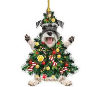 Dog Themed Decorations - Dog Christmas Tree Ornament | 2D Acrylic Flat Decorative Pendants | Dog Christmas Ornaments, Dog Christmas Ornaments, Hanging Ornaments