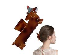 Dog Themed Hair Claw Clip - Dachshund Hair Accessory For Women, Stylish Animal Shaped Claw Clips | Strong Hold Hair Barrettes For Thick Hair Styling, Cute Decorative Hair Accessories For Girls