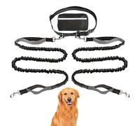Dog Tie Down Cable | Reflective Cable for 2 Dogs, Reinforced Lead with Storage Bag for Running, Hiking, Camping