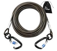 Dog Tie Out Cable,10/15/20/30/50FT Dog Run Cable for Yard and Camping Outdoor,Heavy Duty Dog Tether for Medium Large Dogs Chew Proof,1000lbs Break Strength,Reflective