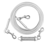 Dog Tie Out Cable, 20 FT Dog Lead Cable with Detachable Shock Spring, Dog Runner Chains for Outside Yard Camping Hold Small or Medium Dogs (20Feet, up to 250lbs)